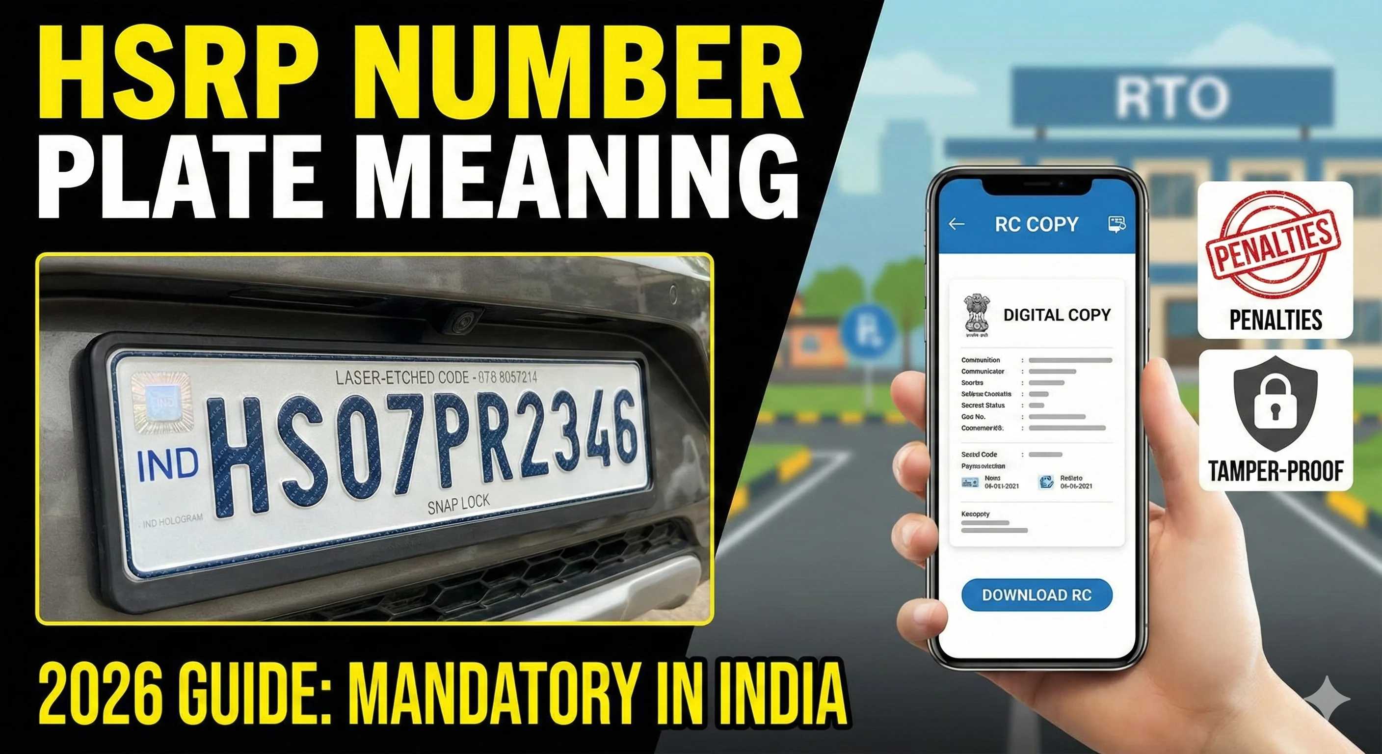 HSRP number plate meaning – High Security Registration Plate